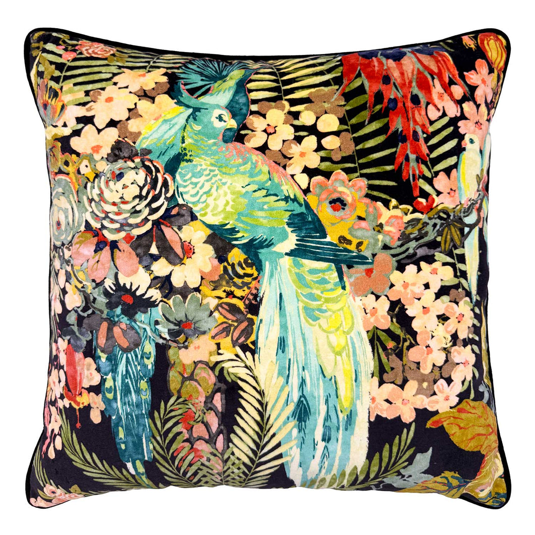 Linwood Rainforest Rabble Neon Velvet Cushion