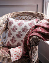 Load image into Gallery viewer, GP &amp; J Baker Poppy Paisley Cushion. Red
