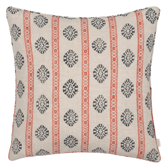 Alama Cushion. Red/Indigo