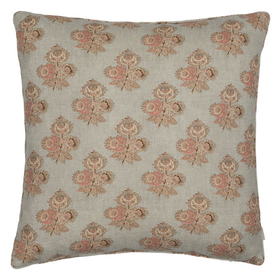 GP & J Baker Poppy Paisley Cushion. Aqua