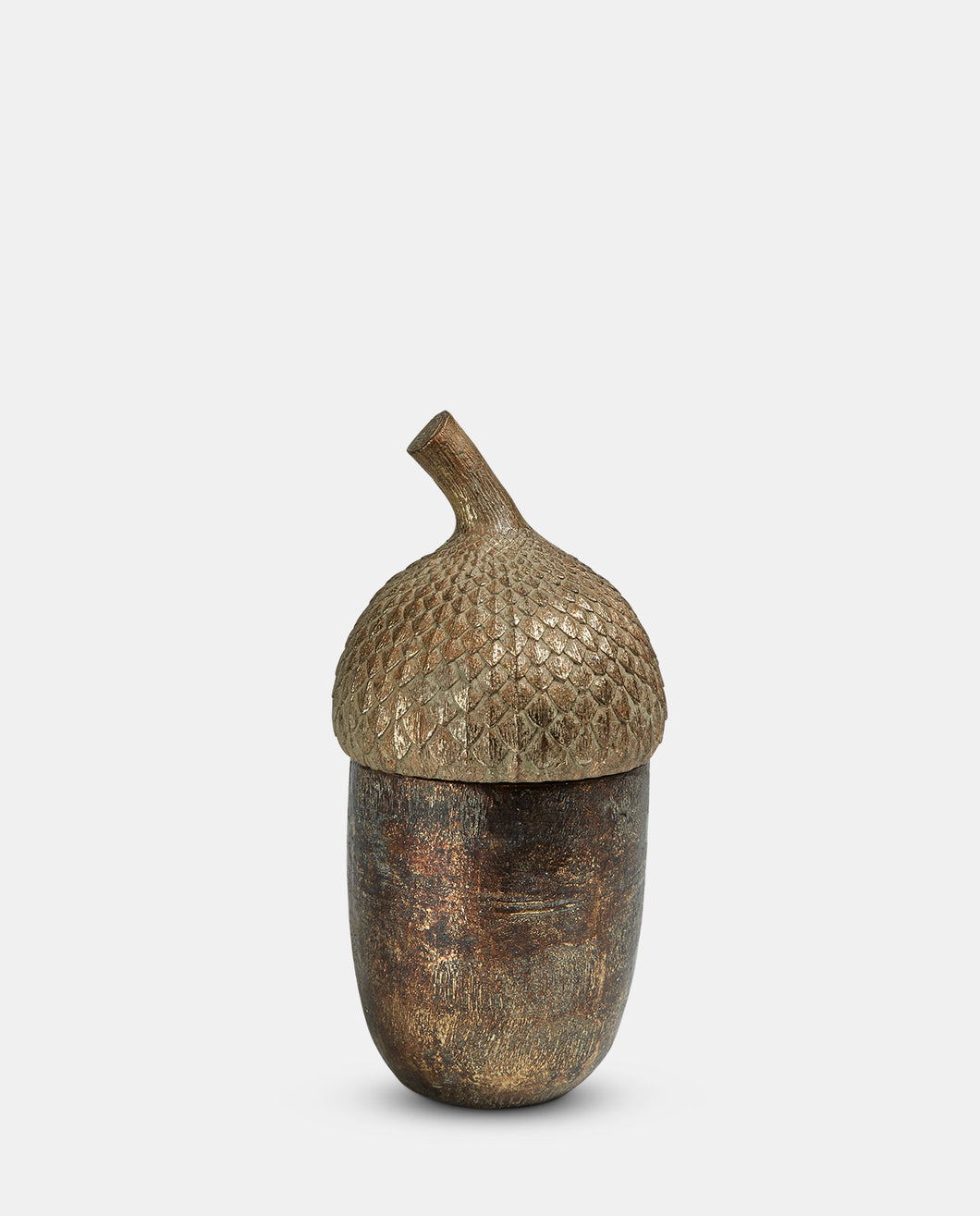 Antiqued Gold Lidded Acorn 14x14x29cm