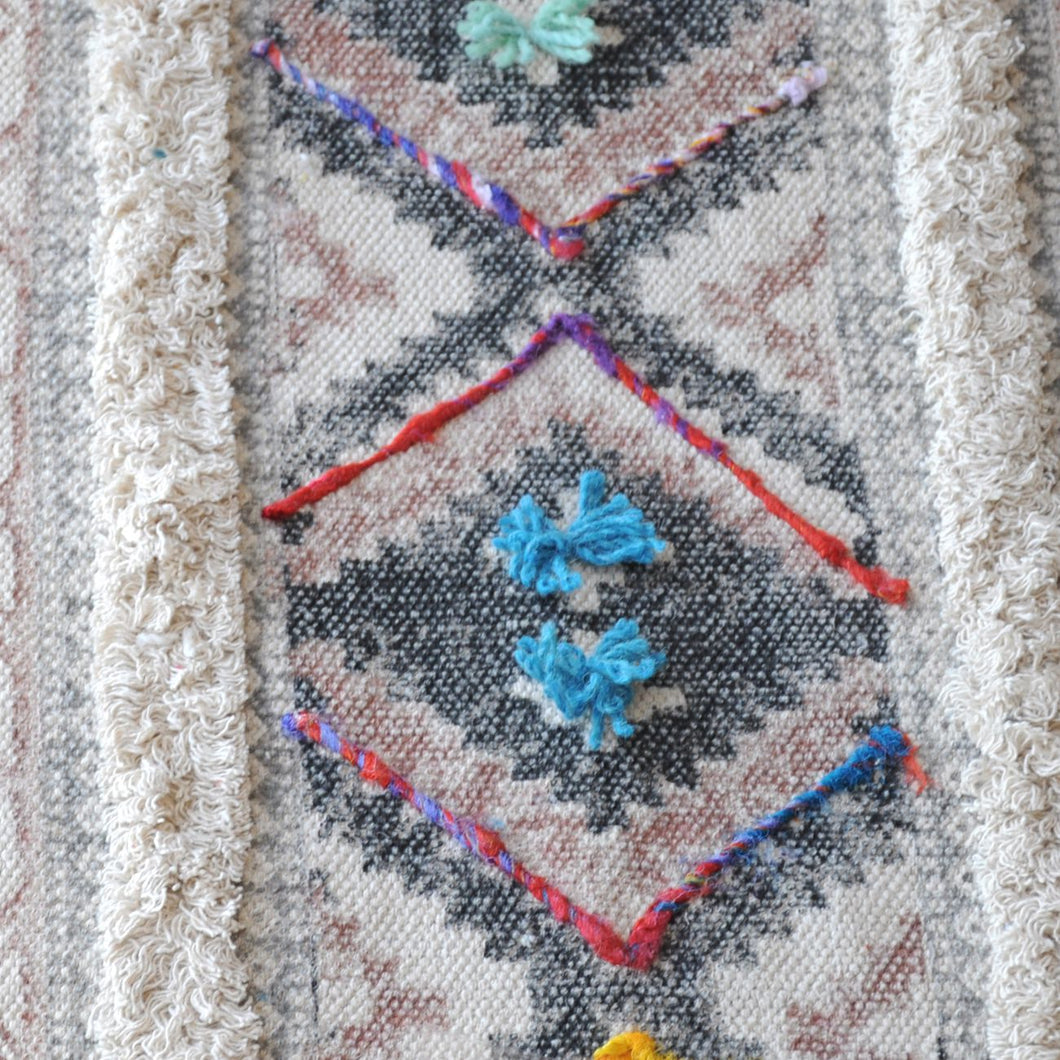 Boho Hand Woven Cotton Rug