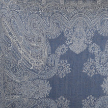 Load image into Gallery viewer, Barnsley Blue Paisley Wool Fray Edge Cushion
