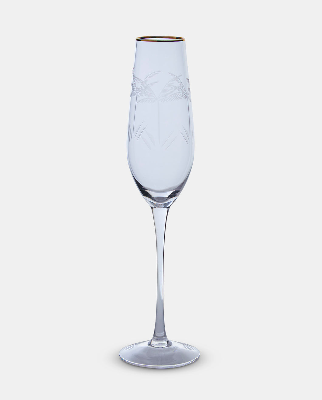 Etched Gold Rim Champagne Flute