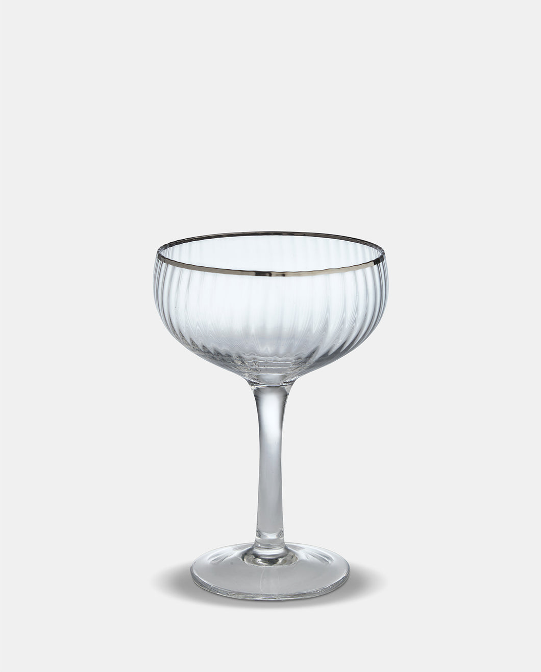 Italia Silver Rim Coupe Champagne Glasses