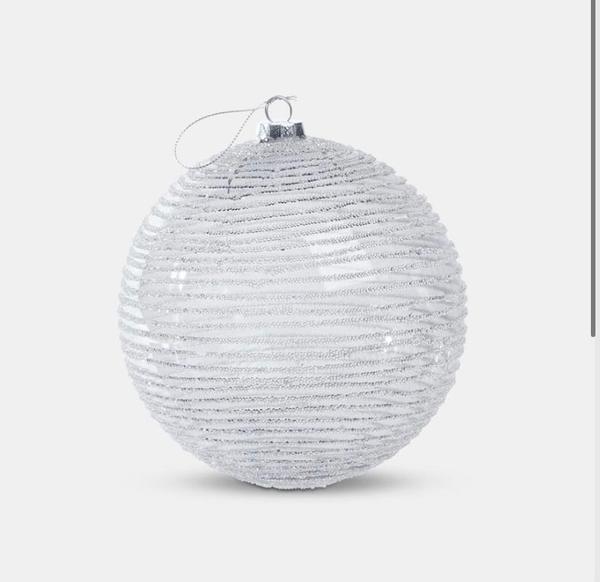 15cm Glass Striped Bauble