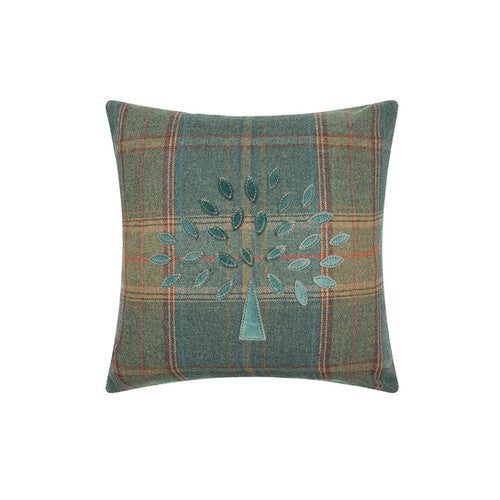 Mulberry Tree Plaid Cushion in Teal