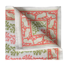 Load image into Gallery viewer, Set of 4 hand blocked Coral Napkins

