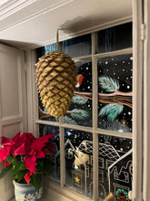 Load image into Gallery viewer, Extra Large Golden hanging Pine Cone (32cm)
