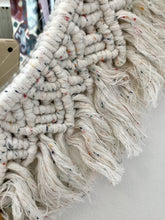 Load image into Gallery viewer, Boho Macrame Mirror White Speckles
